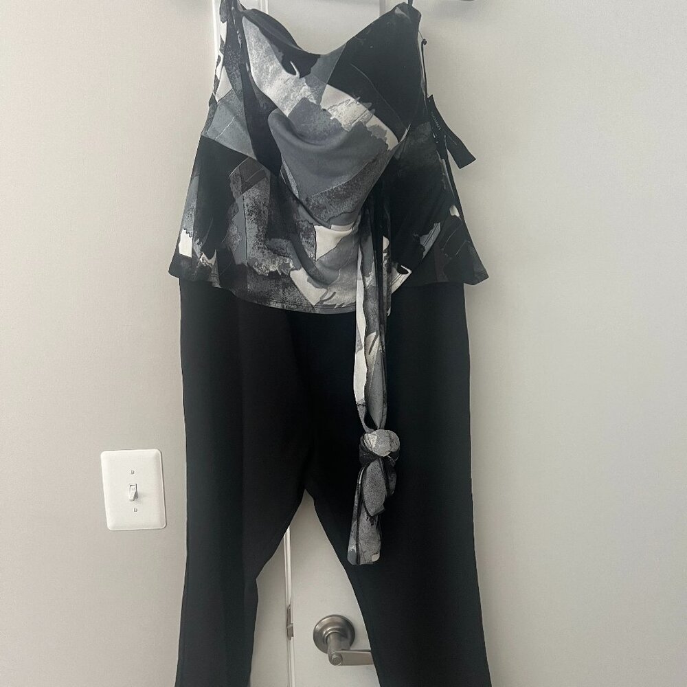 Gabrielle Union Collection Gray and Black Jumpsuit